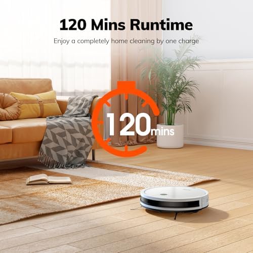 ILIFE V2 Robot Vacuum Cleaner, Tangle-Free Suction | 120 Mins Runtime, Slim, Self-Charging Robotic Vacuum Cleaner, Ideal for Pet Hair and Hard Floors