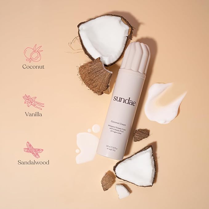 sundae Whipped Shower Foam Coconut Cream Foaming Body Wash 8.9 fl oz, 265ml