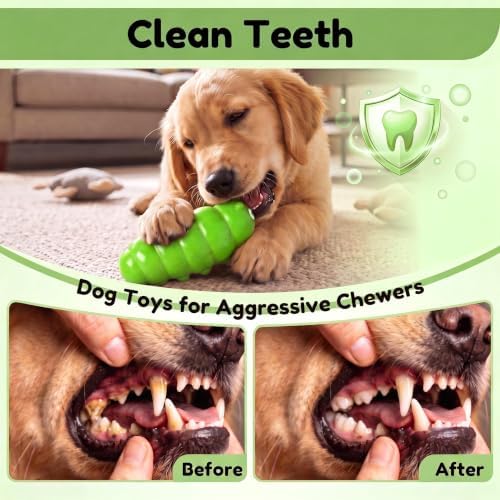Squeaky Dog Chew Toys, Interactive Tough Indestructible Dog Toys for Aggressive Chewers, Medium to Large Dogs, Indoor & Outdoor Use