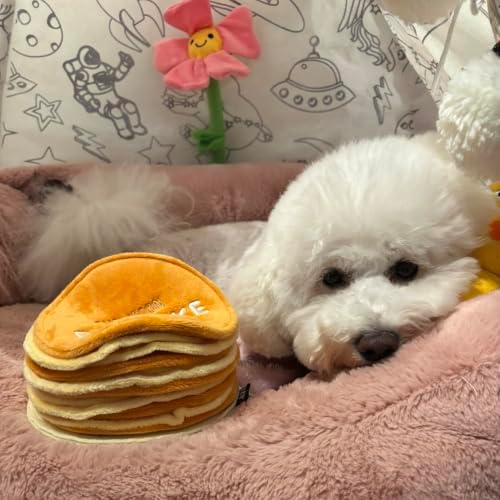 CHEWFFON Pancake Dog Snuffle Toy, Layered Treat Hiding Enrichment Game