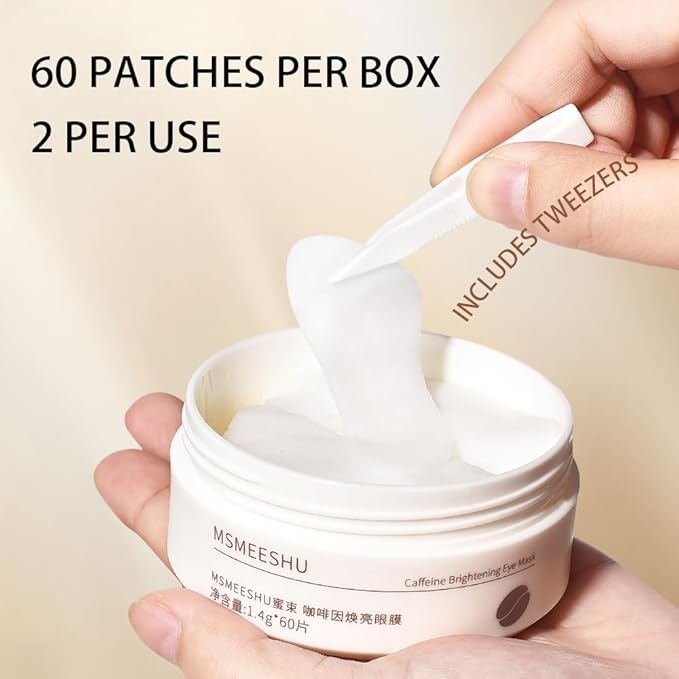 2Boxes Eye Patches for Puffy Eyes & Dark Circles Under Eye Patches with Caffeine, Sodium Hyaluronate & Niacinamide, Hydrating Eye Care, 30 Pairs (60 Patches)