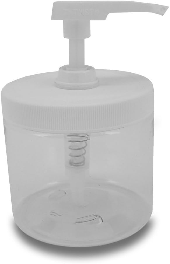 Royal Massage 16oz Clear Empty Massage Oil/Lotion/Cream Pump Jar with Lock Twist Top