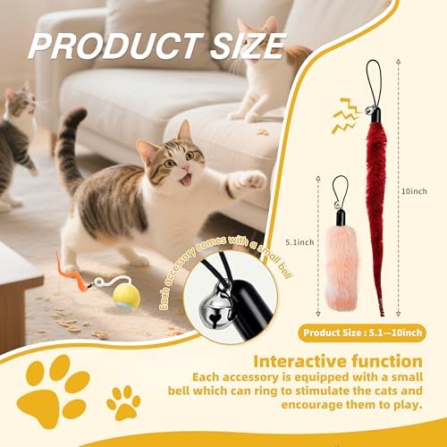 Interactive Cat Toys Accessory with Fish and Worm Toys for Cats to Chase