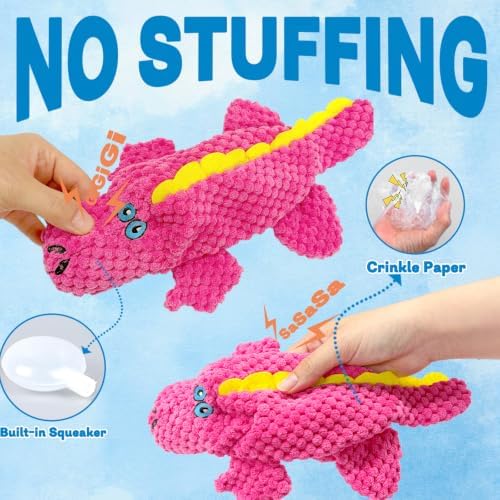 MRSOHRET Dog Squeak Toys for Aggressive Chewers, Crinkle Puppy Chew Toys