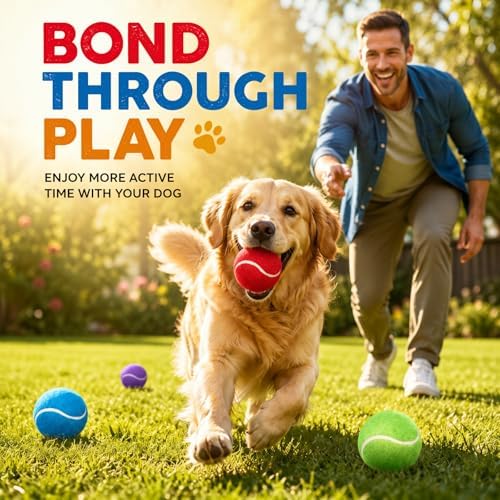 Yunsailing 30 Pcs Dog Tennis Balls 2.4 Inch Dogs Toy Balls Bright Colors Pet Training Toy for Small Medium Large Puppy Indoor Outdoor Interactive Training Exercise Games