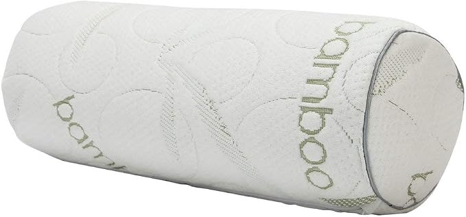 Kingnex Bolster Roll Pillow for Sleeping on Back or Side Under Knee to Relief Lower Back Pain Between Legs for Side Sleepers Cylinder Pillow with Bamboo Viscose Removable Cover 18x6