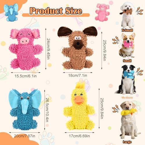 Dog Toys Puppy Toys Cute Squeaky Dog Toy, Shaking Squeaky - Stuffed Plush Animal to Keep Them Busy for Small Medium Large Dogs for Birthday Gift (Pink Pig)