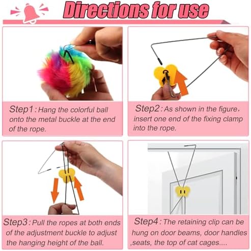 Interactive Cat Toys, Independent Play Hanging Door Cat Toys for Indoor Cats Kitten Exercise Toy for Bored Cats