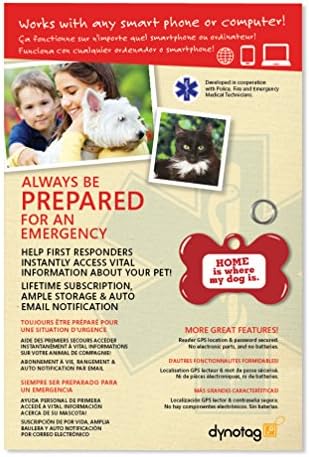 Dynotag® Web Enabled Super Pet ID Smart Tag with DynoIQ™ & Lifetime Recovery Service. Play Series: Bone (Home is Where My Dog is)