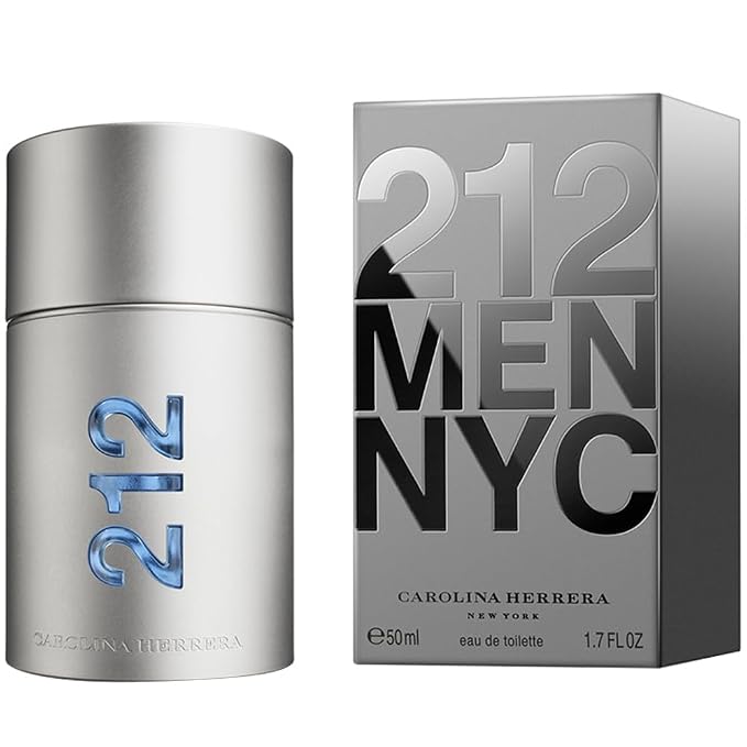 Carolina Herrera 212 Men Fragrance For Men - Timeless Scent - Warm Sandalwood - Fresh Notes - Beautifully Bright Fragrance - Energetic Green With Sensual Peppery Spices - Edt Spray - 1.7 Oz
