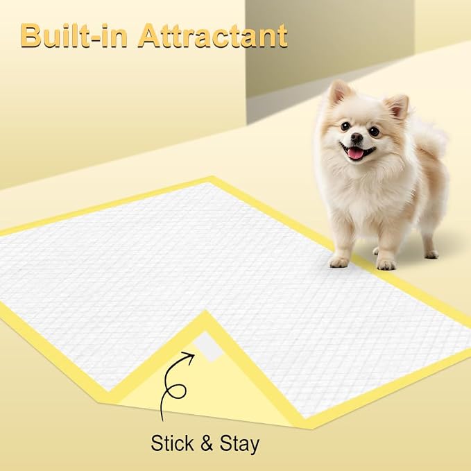 Puppy Pads 23"x 30" with Leak-Proof Quick-Dry Design, 40 Count Pee Pads for Dogs Potty Training, 6-Layer Absorbency Dog Pee Pads, Yellow