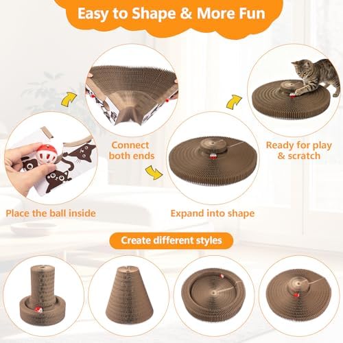 Cat Scratcher, Interactive Cat Toys for Indoor Cats Cardboard Scratch Pad