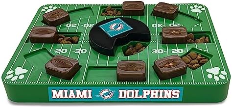 Pets First NFL Miami Dolphins Puzzle, Interactive Dog Treat Puzzle Toy