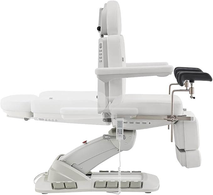 Dir Medical Spa Chair 4-Motor Electric Medical Examination Room Table with Stirrups Spa Beauty Bed Esthetician Chair Facial Bed with Position Memory Function Geneva