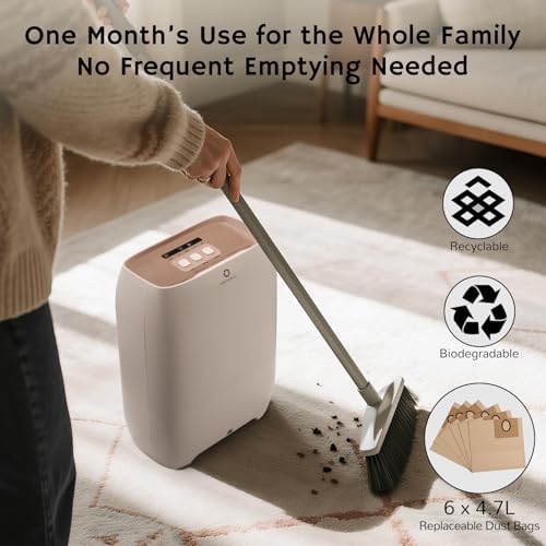 AIRTHEREAL T1 Plus Touchless Vacuum with Replaceable Dust Bags, 3 Modes
