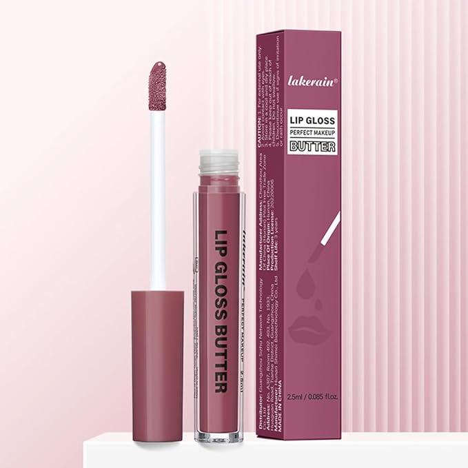 Brown Nourishing Lip Plumper Gloss, Warm Brown Moisturizing High Shine Nude Lip Glow Oil, Long Wear Hydration Mini Liquid Lipstick Makeup, Fresh Lightweight Glossy Plumping Lip Gloss for Women (04#)