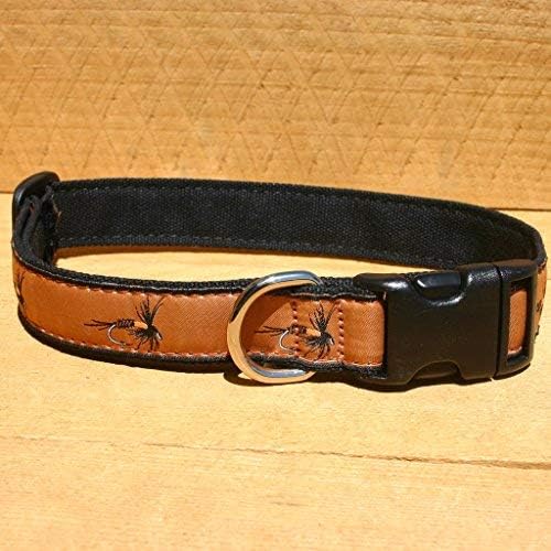 The Good Dog Company- Hemp Dog Collar Hunting and Fishing - Mallard and Fly … Large (Fits 15"-26" Neck), Earth Fly. 1" Wide