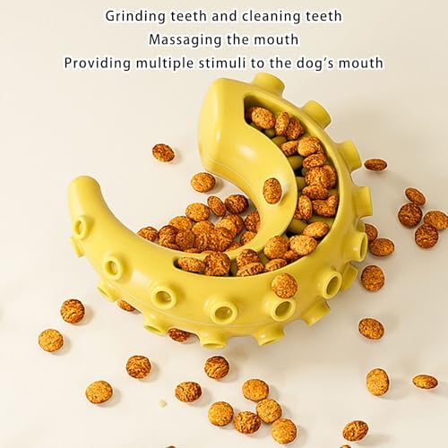 Interactive Knot Design Tentacle Dog Toy with Treat Dispensing Holes for Chewing Teeth Care Rubber Slow Feeding Entertainment Slow Feeder Dog Toy with Treat Dispenser