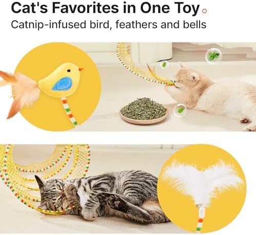 Potaroma Spiral Tunnel Cat Toy, Self Play Collapsible Spring Kitten Tunnel