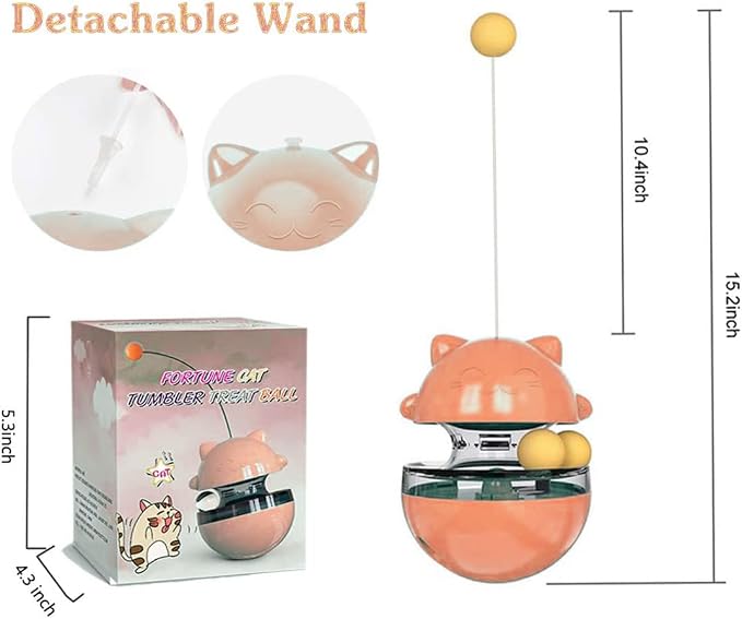 Cat Treat Dispenser Tumbler Interactive Puzzle Feeder, Cat Snacks Temptations Ball Food Puzzle Toy