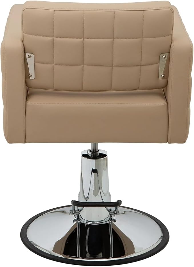 Buy-Rite Icon Styling Chair for Professional Salons & Barbers, Wide Quilted Seat, Durable Steel Frame, One-Piece Foam Cushion, Adjustable Hydraulic Pump, Easy-to-Clean Design, YLG-192 (Sand)