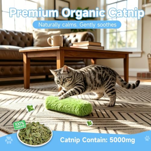 WOUSEDO Cat Toys Pillows 3 Pack, Interactive Kicker Toy with Catnip