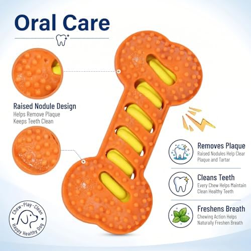 Interactive Dog Chew Toy, TPR Sound Toy for Training（Orange）