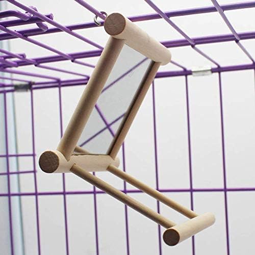 Litewoo Bird Mirror with Perch Parrot Swing Interactive Play Toys, 1 PC