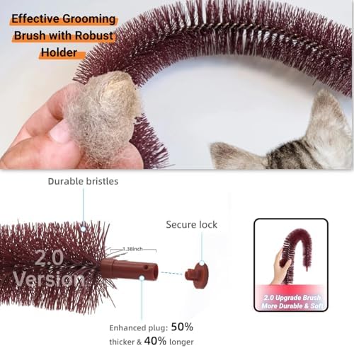 Happi N Pets Cat Self Groomer, Heavy Scratching Pad with Mouse Toy