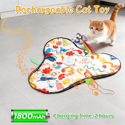 Joyzan Interactive Cat Toys for Indoor Cats,Automatic Hide and Seek Cat Toy