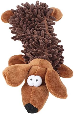 Dog Toys, Indestructible Plush Dog Toy for Aggressive Chewers(Brown Dog)