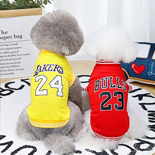 Dog Clothes Basketball Mesh Breathable T-Shirt,Pet Clothes Puppy Sportswear Spring/Summer Fashion Dog Shirt. (Blue, Large)