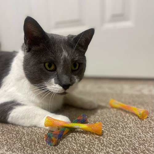 SPOT Kitty Fun Tubes Cat Toy with Catnip Inside | Bouncy Interactive Mesh Toy for Cats and Kittens to Bite, Swat and Chase | 3 Pieces