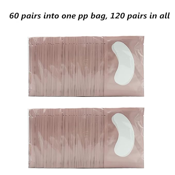 myaokue-up 100 Pairs Set, Under Eye Pads for Eyelash Extensions Lint Free Eye Gel Patches Premium Collagen Lash Pad Eye Mask Makeup Tools, Pink