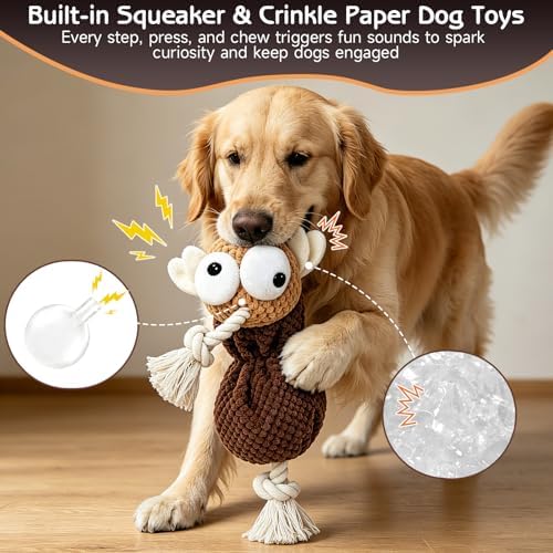 Yipetor Mosquito Squeaky Dog Toy, Cotton Rope Chew Toy for Small Medium Dog