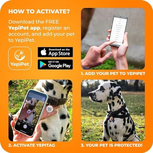 Smart Dog Cat Collar with AirTag Holder - Receive Email Notifications When Your Dog is Found (Small Pets Dogs Cats) - Orange Color