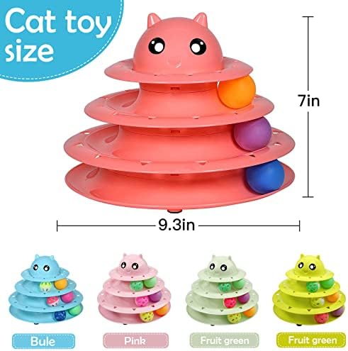 UPSKY 20 PCS Cat Toys Set with Teaser, Mice, Spring, and Various Ball Toys | Puzzle Kitten Toys, Sturdy Structure, Detachable Design, Easy to Assemble, Anti-Slip, Reduces Boredom for Indoor Cats