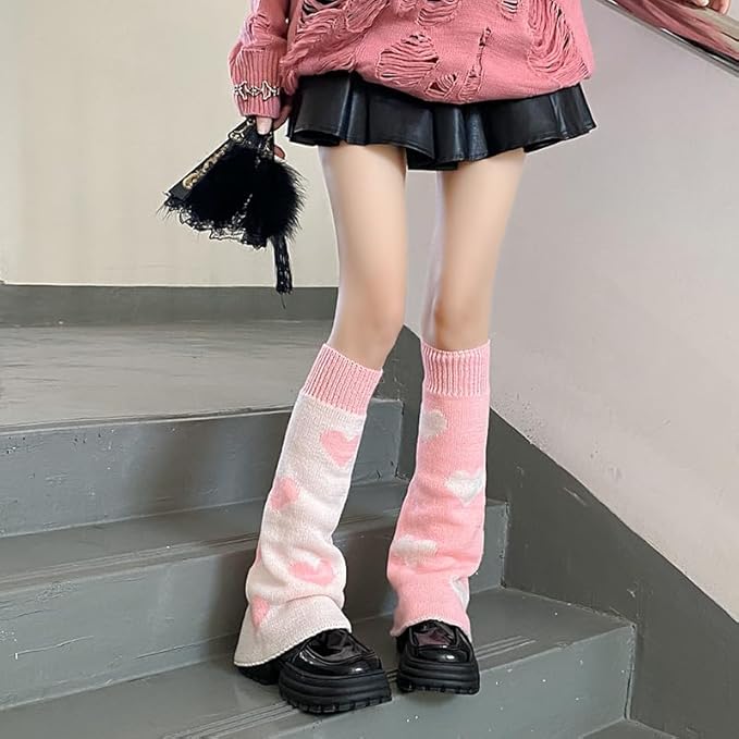 Sexybody Women's Leg Warmers Fashion Knit Warmers Long Socks Cute Y2K Kawaii Japanese Lolita Harajuku Accessories for Girls