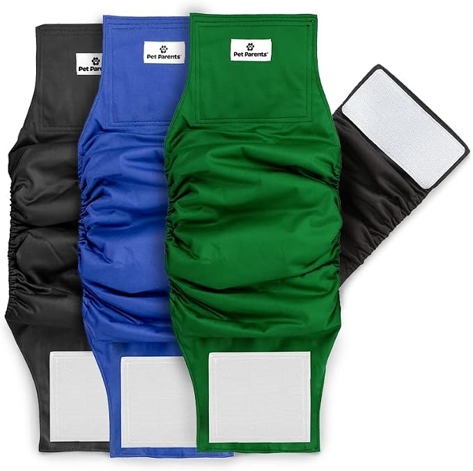 Pet Parents® Washable Belly Bands for Male Dogs (3pack) + Extendrs® of Durable Dog Diapers Male, Premium Male Dog Diapers & Dog Wraps (X-Large, Gentlemen)