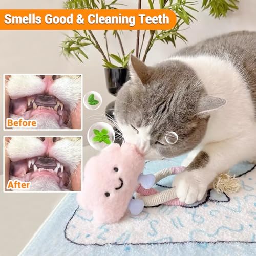Kingtree Cat Rope Toys, 2PCS Cat Toy Chew Ropes for Cats Teeth Cleaning