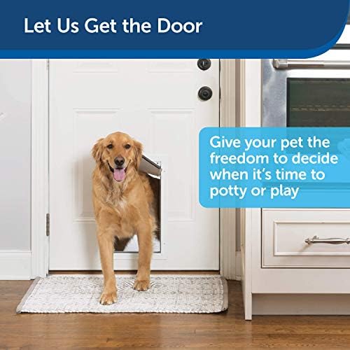 PetSafe Freedom Aluminum Pet Door for Dogs and Cats, White, Tinted Vinyl Flap, Medium (Pack of 4)