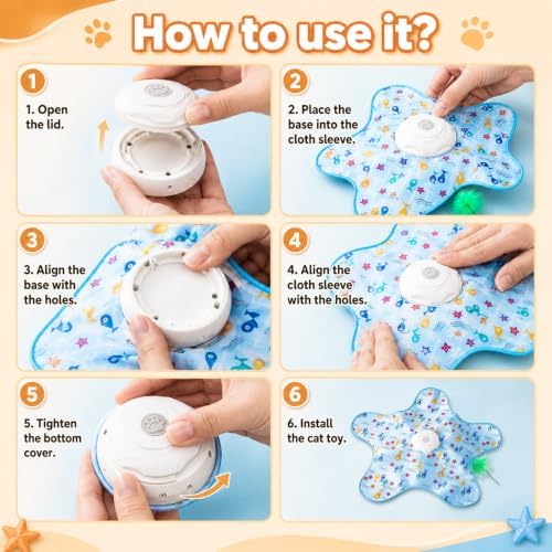 Interactive Cat Toys for Indoor Cats, Rechargeable Automatic Cat Mat Toys