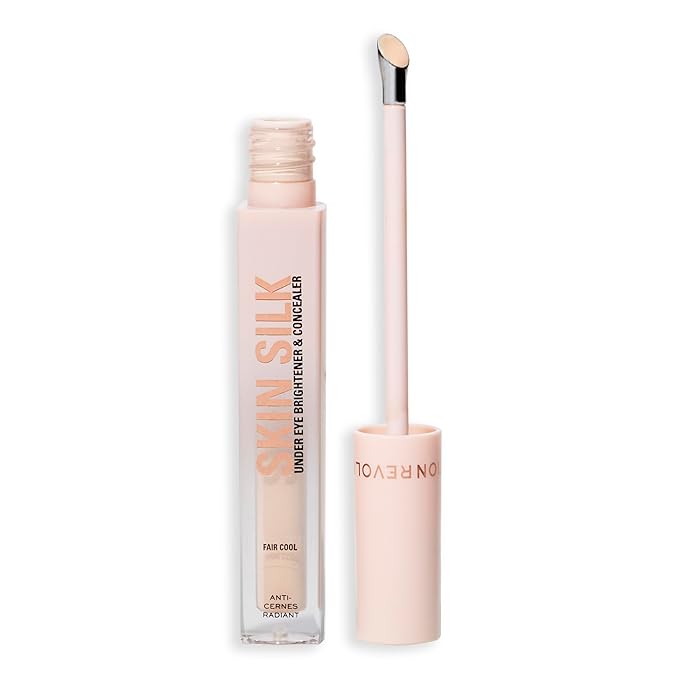 Revolution Beauty London, Skin Silk Radiant Serum Under Eye Brightener, Hydrates & Smooths Under Eye with Hyaluronic Acid & Squalane, Vegan & Cruelty-Free, Fair Cool, 0.13 fl oz