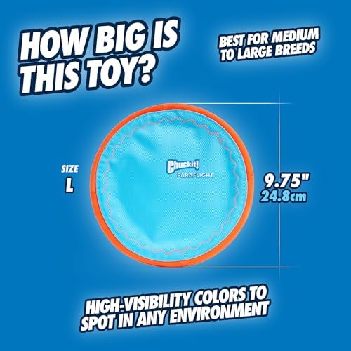 Chuckit! Paraflight Flying Disc Dog Toy, Floats, Size Large (Pack of 12)