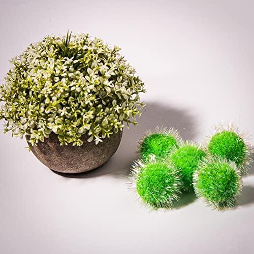 VAPKER 30 Pcs Cat Ball Toys Sparkle Balls Extra Large 2 Inch Cat's Favorite Chase Glitter Ball Glitter Tinsel Pom Poms Balls Green Color