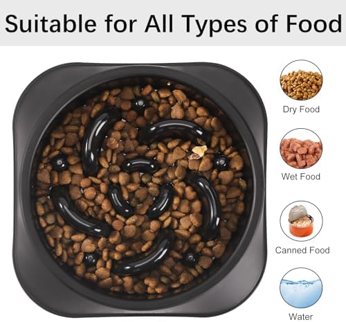 MateeyLife 1-Pack Slow Feeder Dog Bowls, 2 Cups, Dog Puzzle Feeder Bowl
