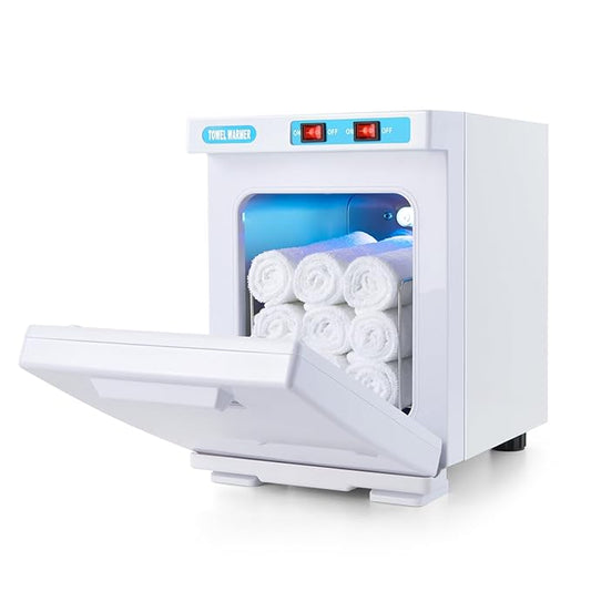 Artist hand Hot Towel Warmer for Spa Facials Salon, 5L Small Hot Towel Warmer Cabinet for Bathroom, Barber Esthetician, and Family Use (5L/White)