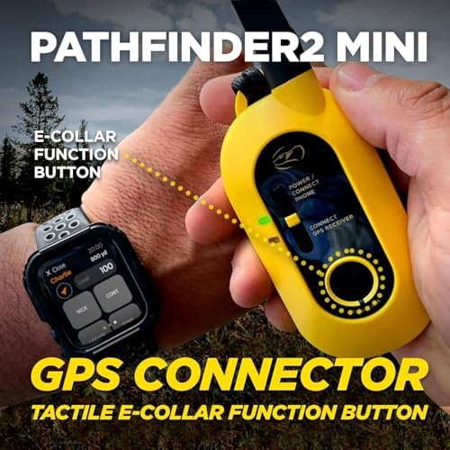 Dogtra Pathfinder2 Mini GPS Tracker e Collar + Add-on Receiver (Black) | 4 Mile, LED Light, Waterproof, Free App, No Fees, Smartwatch Control, Satellite Tracking, Multi Dogs, Smartphone Required
