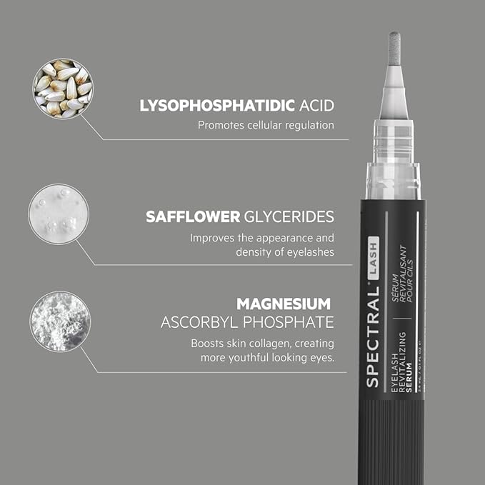 DS Labs Spectral.LASH Women's Multi-Peptide Eyelash Conditioning Serum - Supports Longer, Fuller, Thicker, Looking Lashes, Safe for Lash Extensions, Oil-Free, Paraben & Sulfate Free, Cruelty Free
