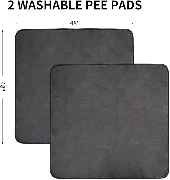 2Pack Washable Pee Pads for Dogs 48x48 Inch, Fast Absorbent Puppy Pads Reusable, Waterproof, Non Slip, Quick Dry Dog Pads for Puppy Training Whelping